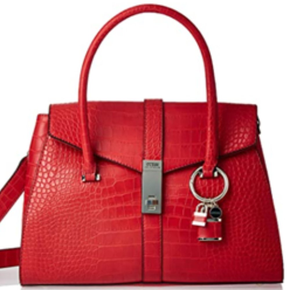 Guess Women's Asher Luxe Satchel Handbag (RED)